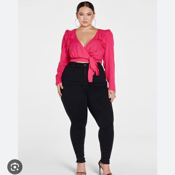 Ruffle wrap top - Picture 3 of 4